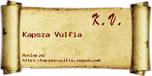 Kapsza Vulfia névjegykártya